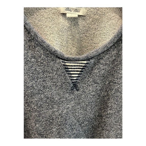 Lucky Lotus California Blue Marled Sweatshirt High Low Hem‎ Size Large - Picture 4 of 5